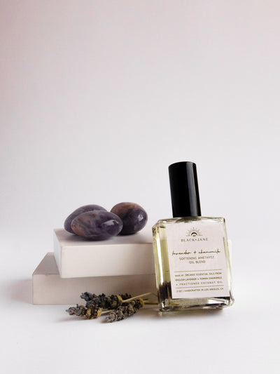 LAVENDER + CHAMOMILE CRYSTAL INFUSED AMETHYST SOFTENING OIL BLEND