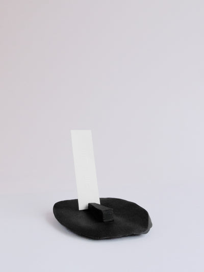 Matte Black Ceramic Incense Paper Holder hand formed by L.A. Ceramic Artist Sarah Vandersall of Plooi Displays.