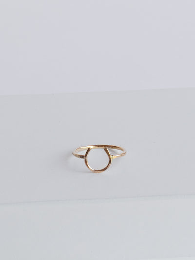 Gold Small Lucky Horseshoe Ring. Made from 14k yellow gold fill in a size 7.