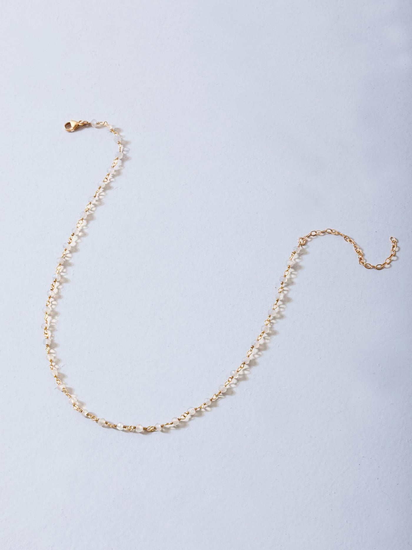 Gold Moonstone Choker. Moonstone crystals set between gold vermeil chain with an added extension to ensure a perfect fit. Also doubles as a bracelet.