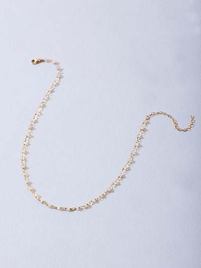 Gold Moonstone Choker. Moonstone crystals set between gold vermeil chain with an added extension to ensure a perfect fit. Also doubles as a bracelet.