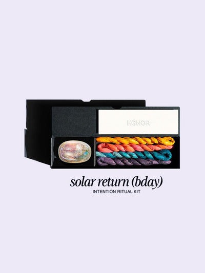 United Other Solar Return Ritual Kit is perfect for birthdays with an Angel Aura Quartz crystal, 4 Incense Rope Blends (Freely, Closely, Truly, and Cosmically), One Honor Intention Incense Paper, One Release Intention Incense Paper, One Abundance Intention Incense Paper, and One Begin Intention Incense Paper.