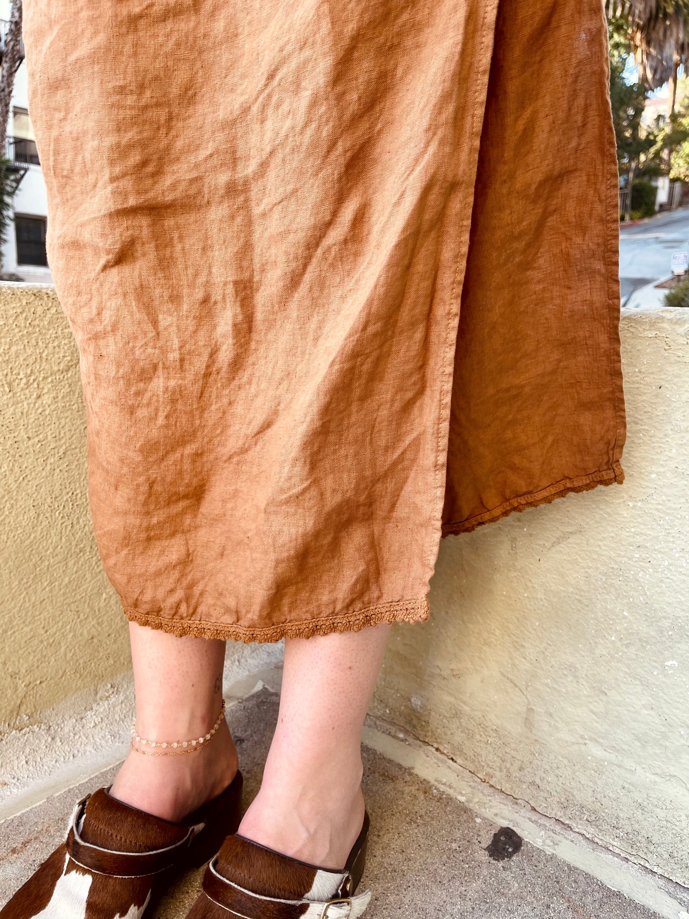 Washed Linen Dress - Cinnamon