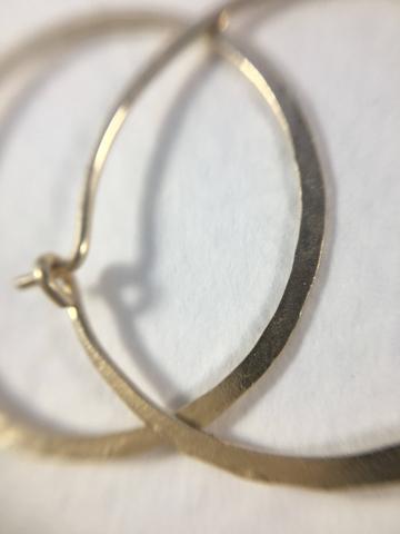 Silver Small Crescent Moon Hoops are hand formed using 20 gauge wire and are made with high quality hammered sterling silver metal that measure 7/8" across.